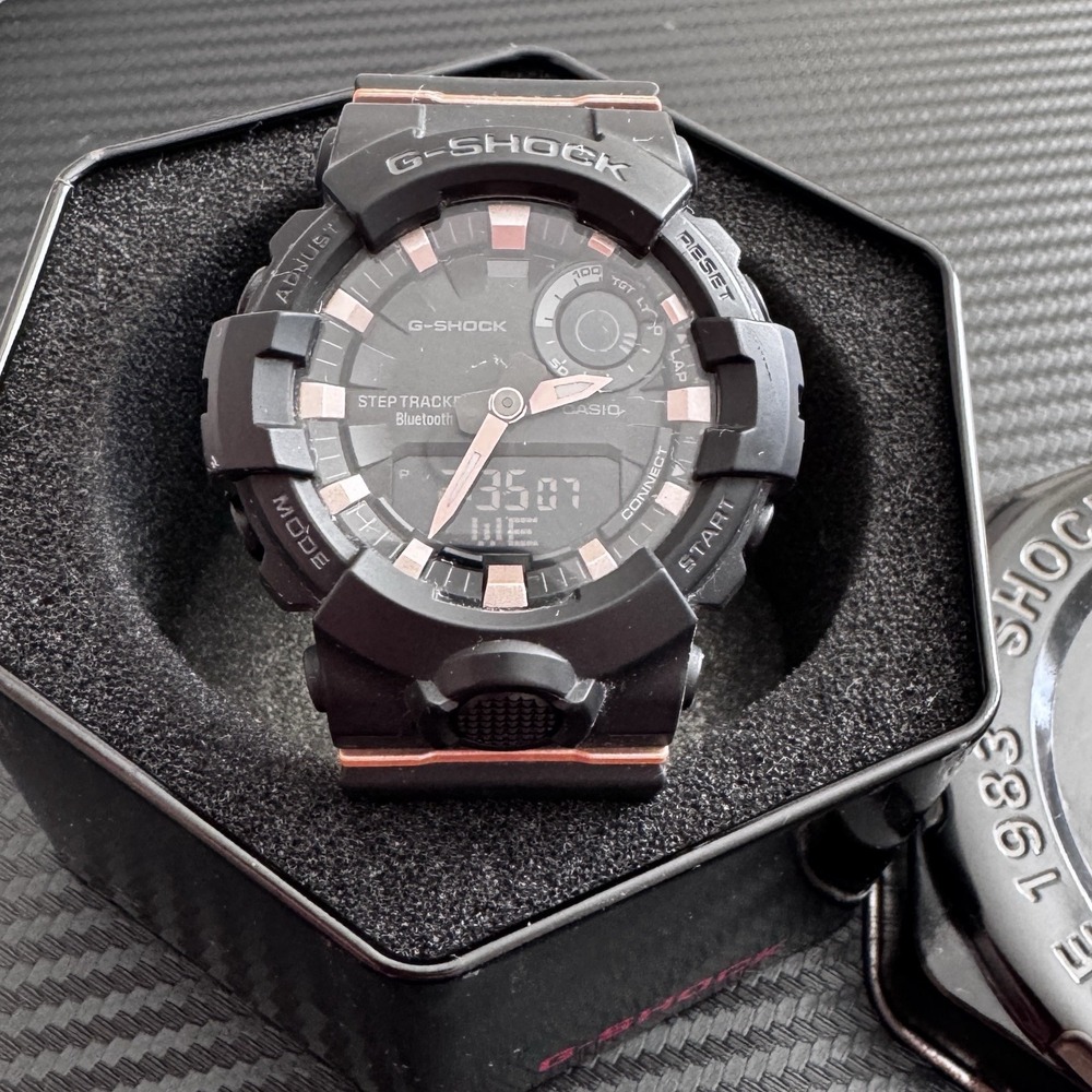Casio G-Shock GMA-B800 Black Rose Gold Ladies Watch Bluetooth Step Tracker